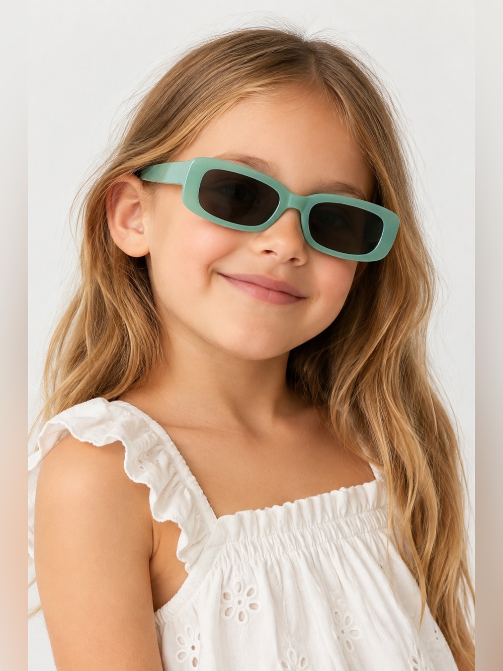 Crewcuts Mint Green Retro Rectangle Sunglasses NWT UVA/UVB